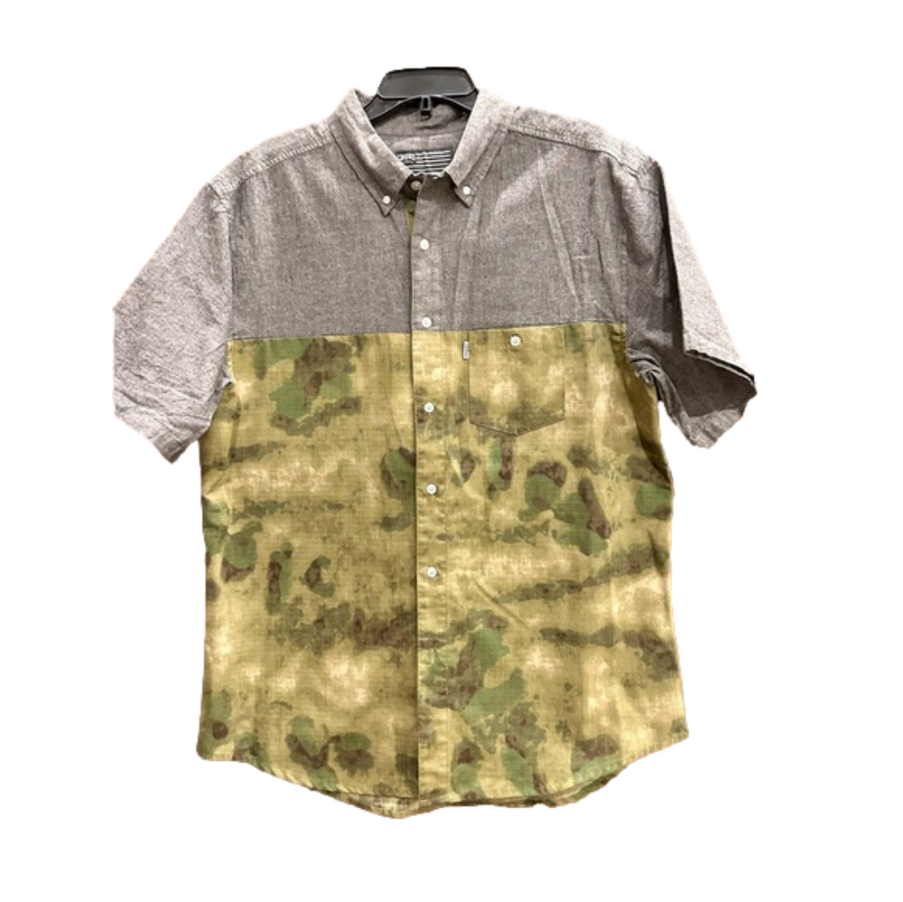 Crooks & Castles | Gray | Geen Camo | Button Up Shirt | Slim Streetwear | NWOT